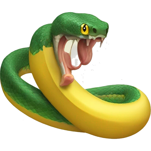 A snake eating a banana  emoji
