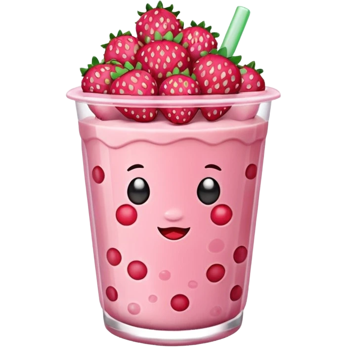 Strawberry Boba emoji