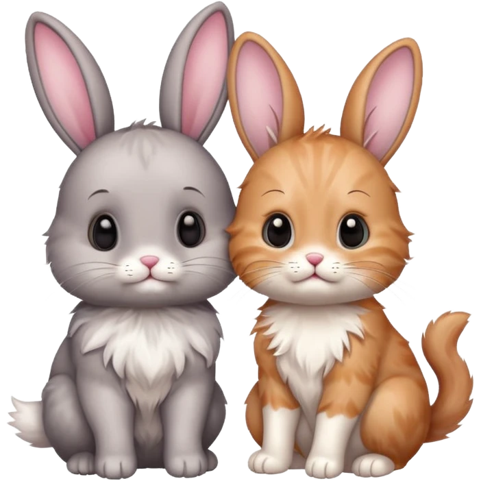 Bunny and kitten emoji