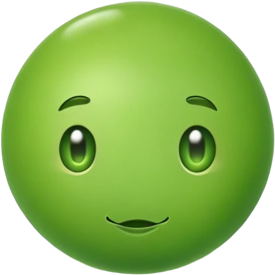 A green pea, round and bright emoji