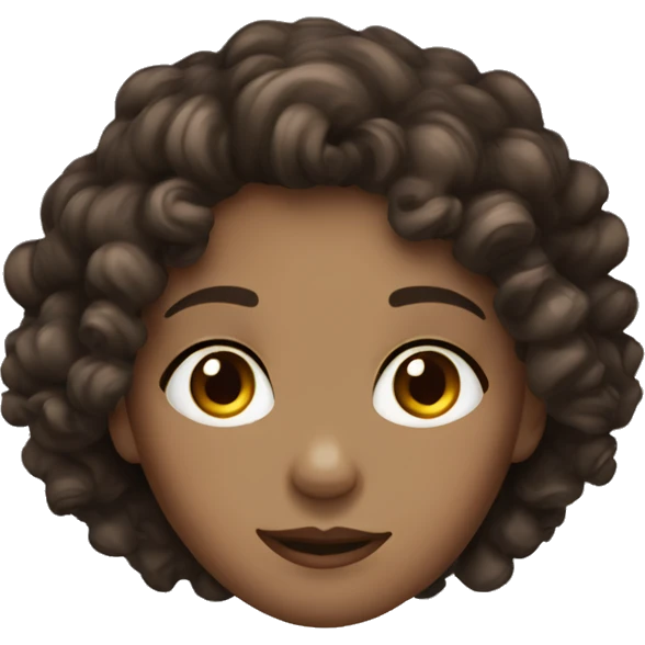 curly dark brown haired girl that’s pale and has hazel eyes  emoji