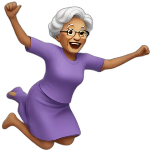 GRAND MOTHER JUMPING emoji