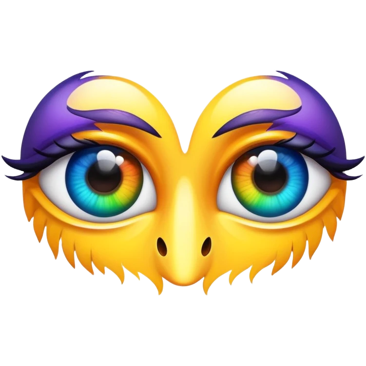expressive cartoon eyes with colorful irises emoji