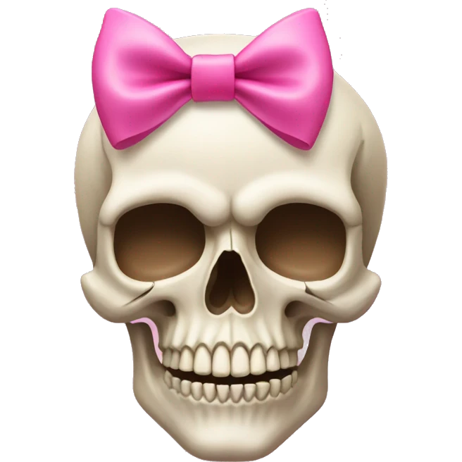 Skull with a pink bow emoji