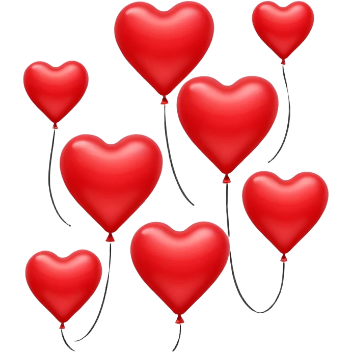 heart shaped flying balloons emoji