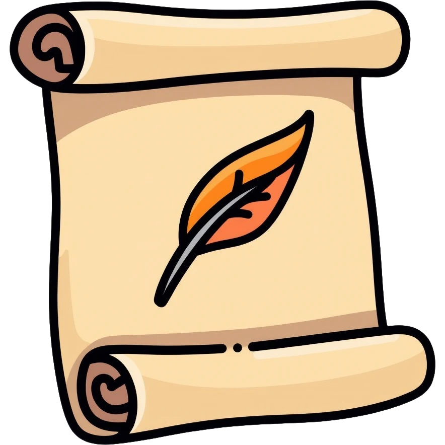 medieval parchment document with quill pen emoji