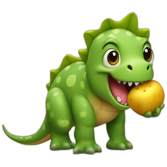 un dino ami avec une patate emoji