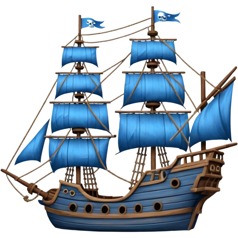 blue pirate ship emoji