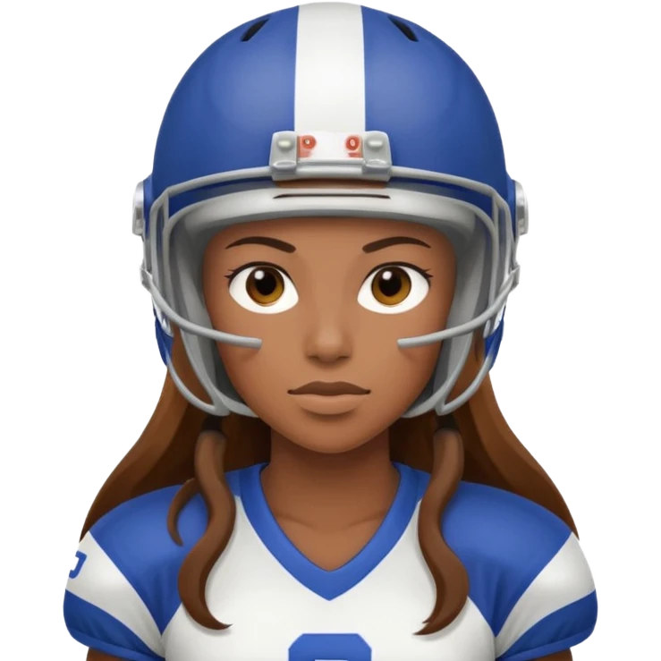Long Haired Football Players, Female player  emoji