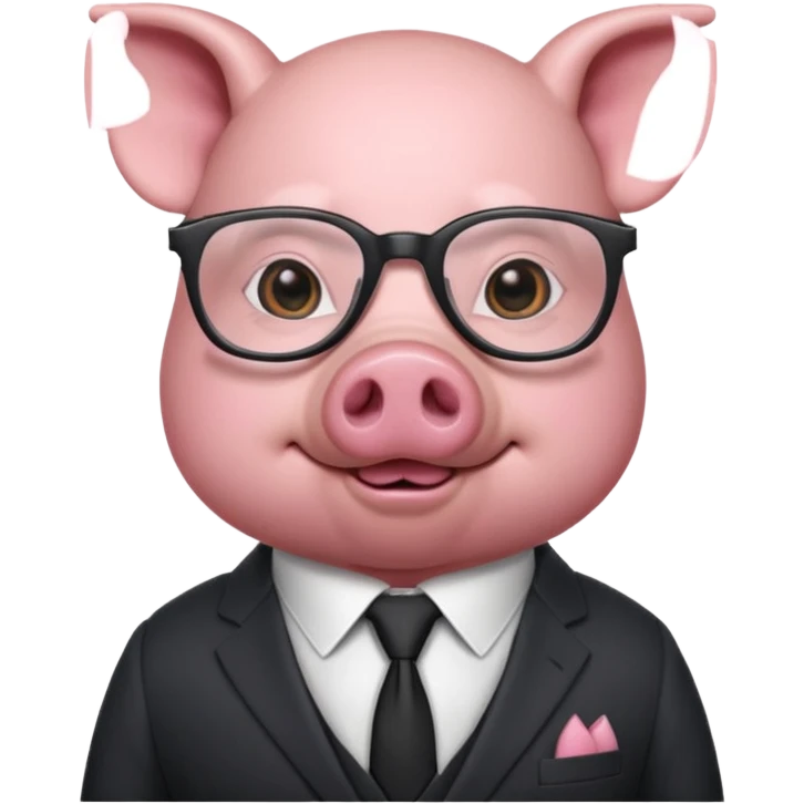 pig with clothes and wearing glasses emoji