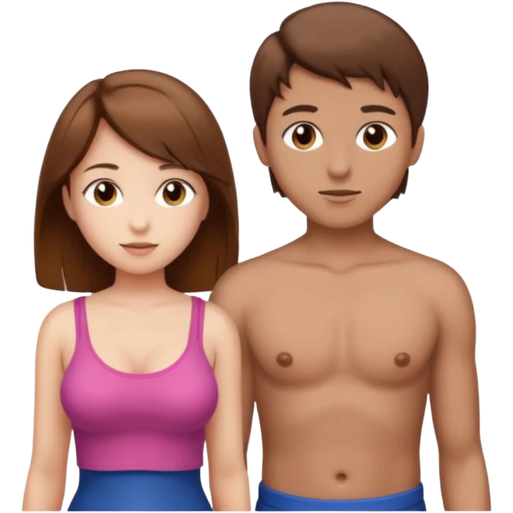boy upside down with girl brown hair girl got boobs out emoji