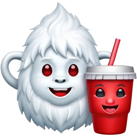 Kiss emoji with a yeti cup emoji