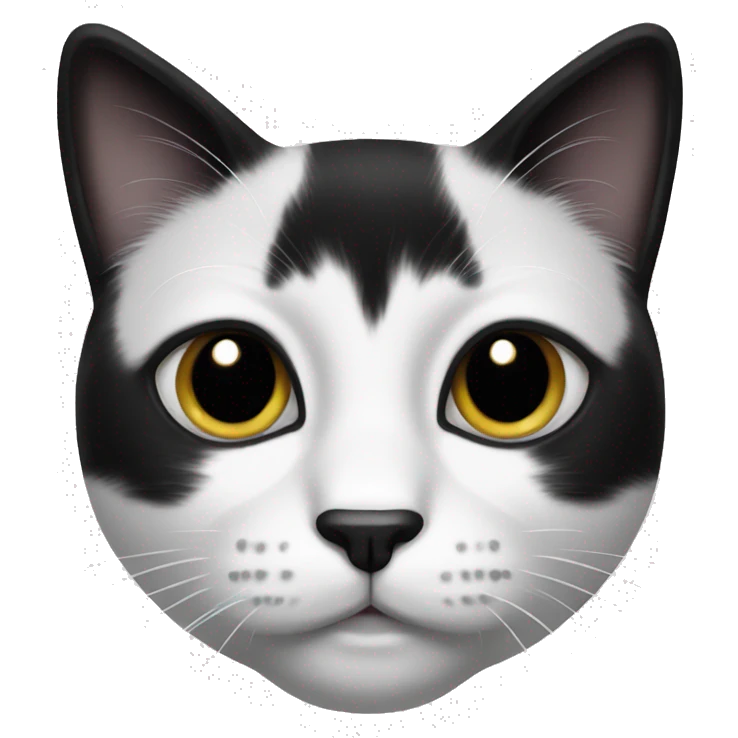 Black and white cat with black nose emoji