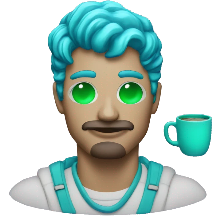 coffee with JITTERY JADE and VAPORWAVE BLUE colors emoji