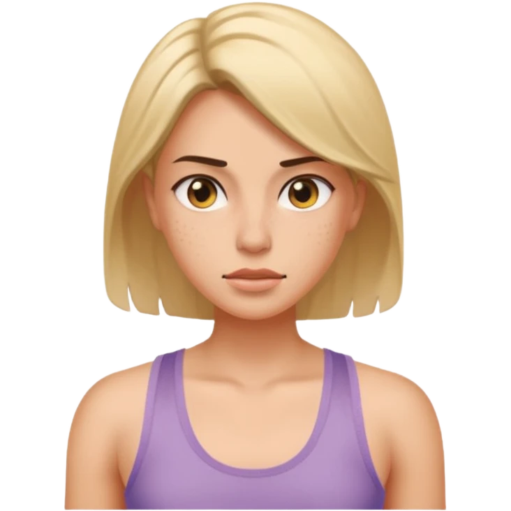 Sweating my ass off, female, wearing a tank top emoji