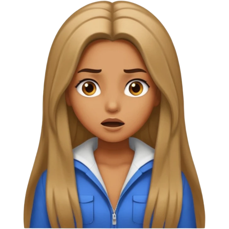 pretty long hair girl middle parted, amazed, good clothes, tanned, baddie, RELLY PREETY, BADDIE, DRESSED AS A BADDIE, REALLY LONG, MIDLE PARTEDLIGHT BROWN HAIR emoji