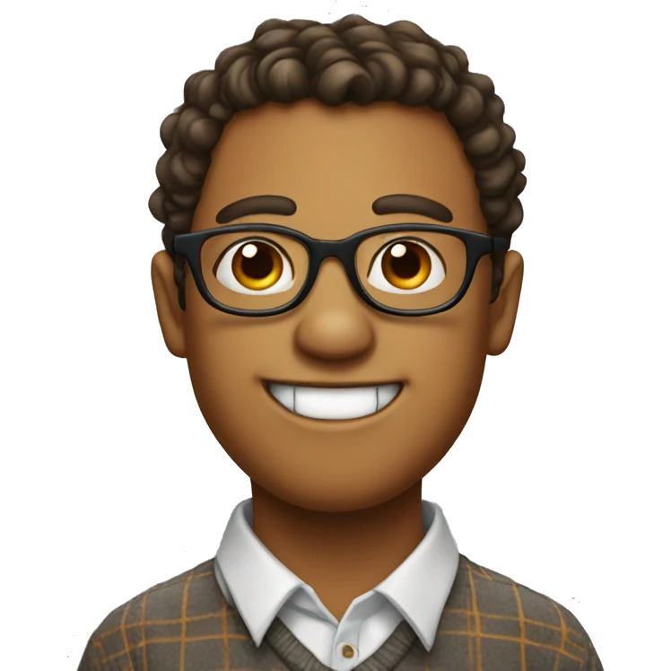 nerd with two front teeth, glasses and freckles emoji