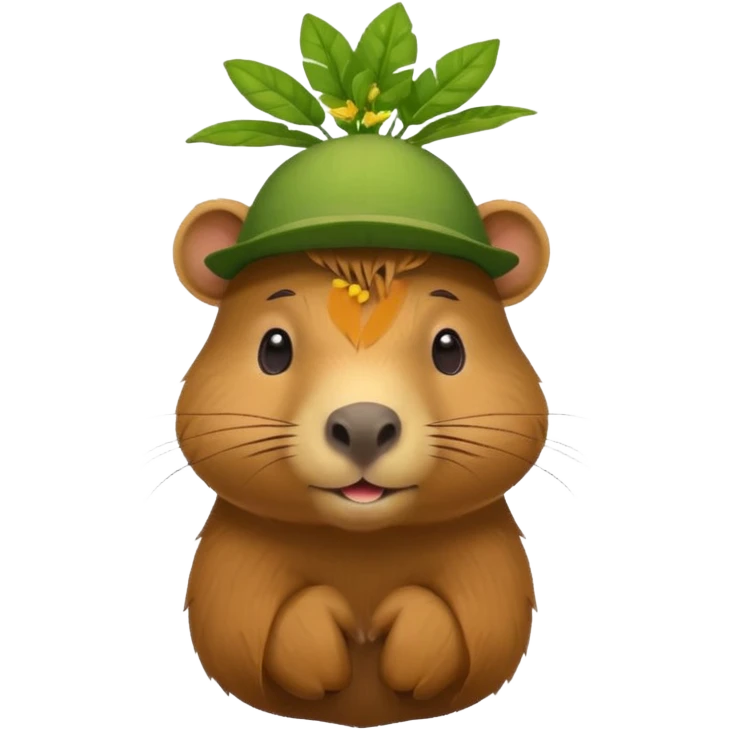 Capybara with plant hat emoji