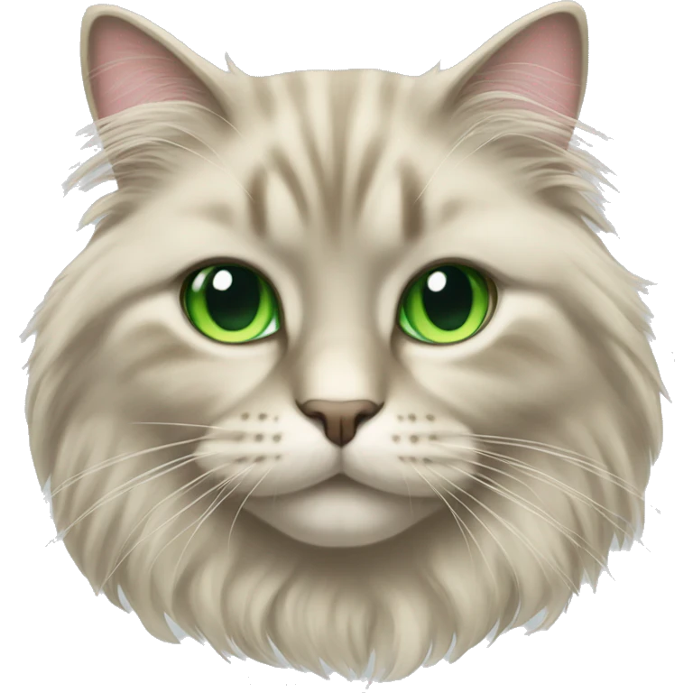 English long hair cat green eyes  emoji