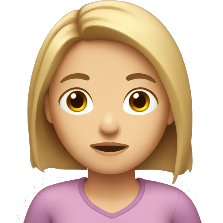 Girl with brown/blond hair is very tired  emoji