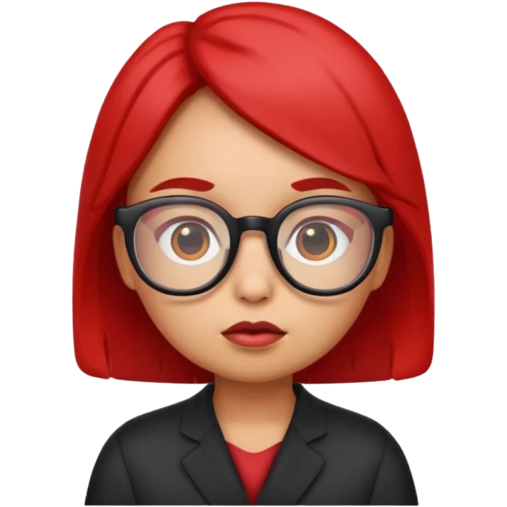 smart chick emoji, question, thinking, glasses, red emoji