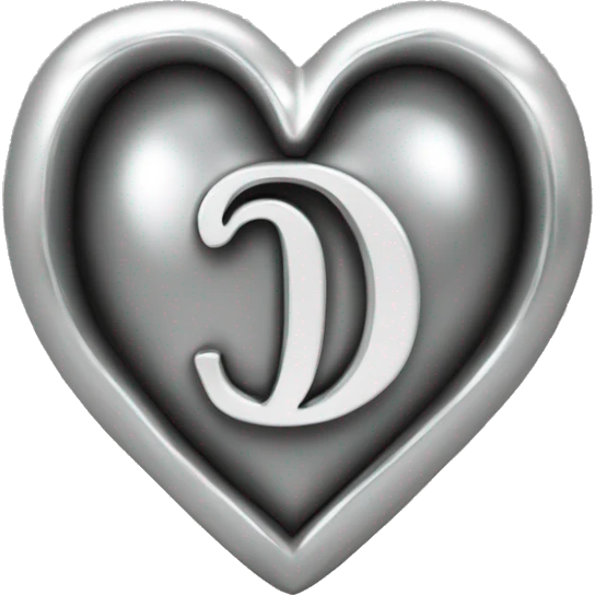 Silver heart with old English letter D in it ￼ emoji