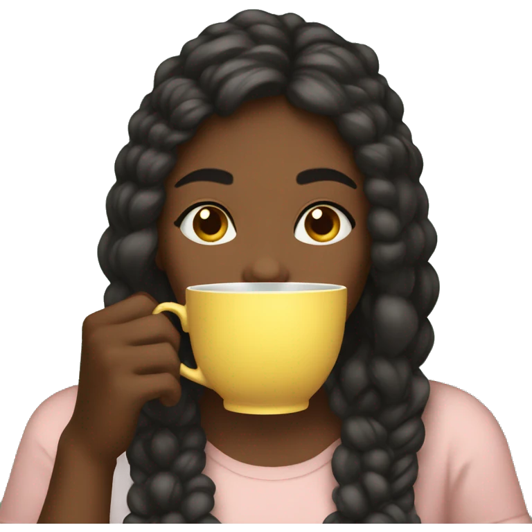 Girl sipping tea emoji