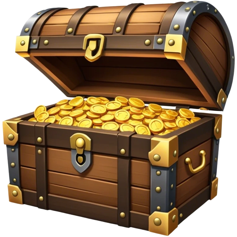 unlocked treasure chest glowing golden from the inside emoji