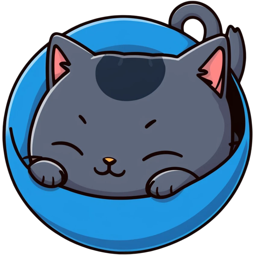 A fluffy cat sleeping in a cozy ball emoji