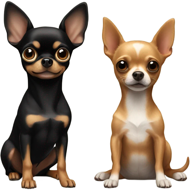 Dog chihuahua brown and chihuahua black and me emoji