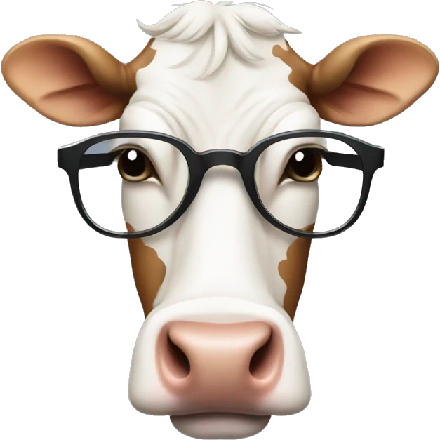 Cow wearing glasses  emoji