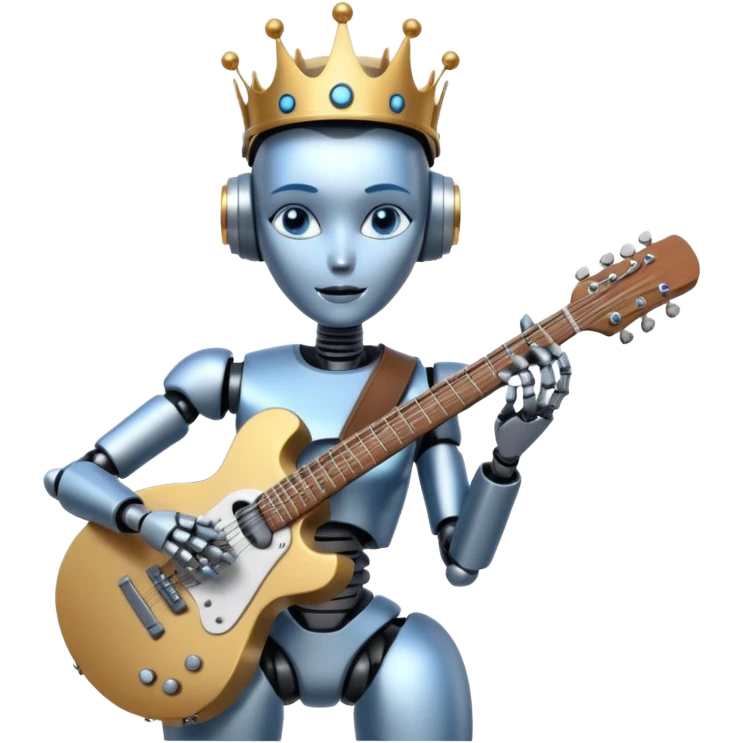 robot queen is playing on guitar emoji