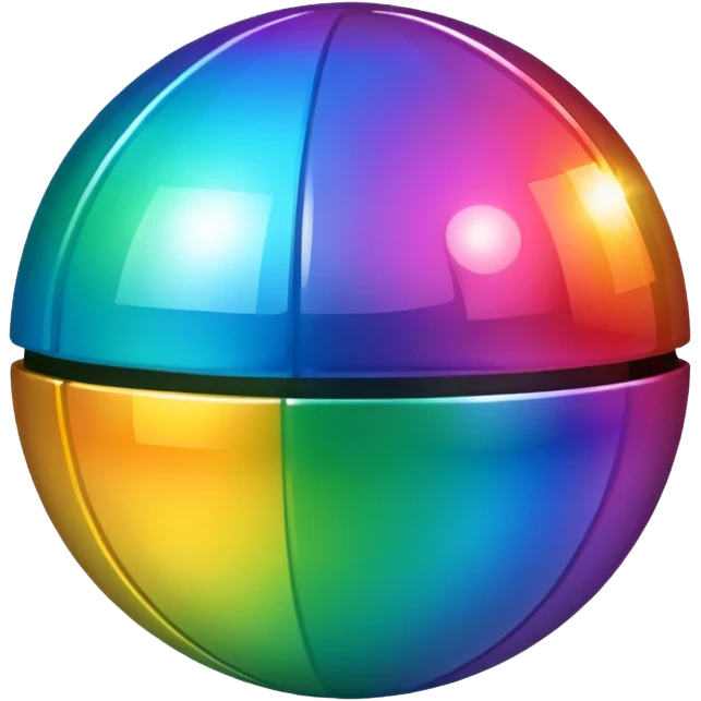 a disco ball with rainbow gradient emoji