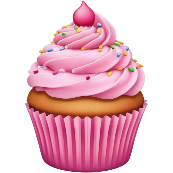 Cupcake with pink icing emoji