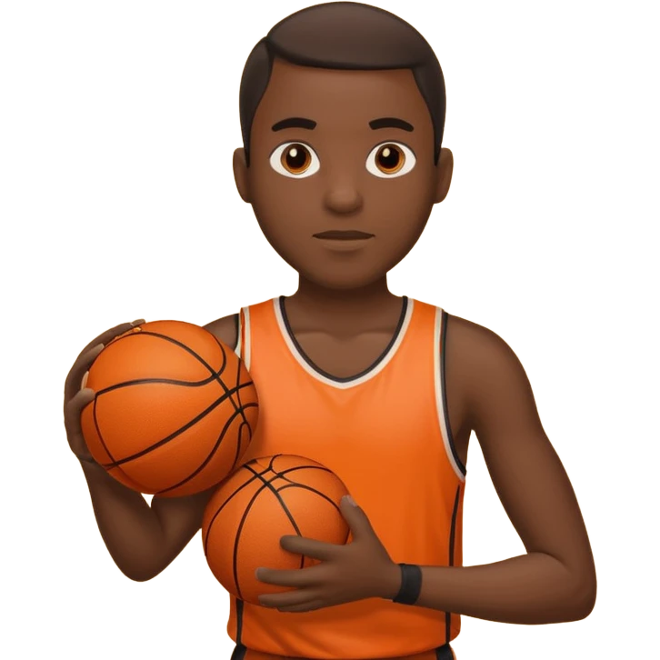black man holding basketball ball emoji