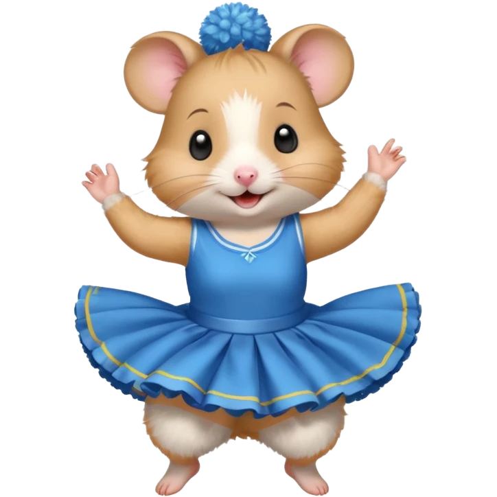hamster girl dancing with skirt holging ponpon emoji