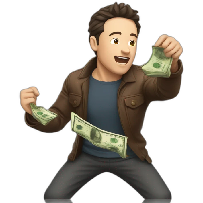 Musk throwing money 生日快乐 emoji