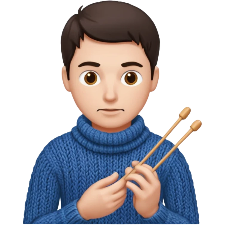 man knitting emoji