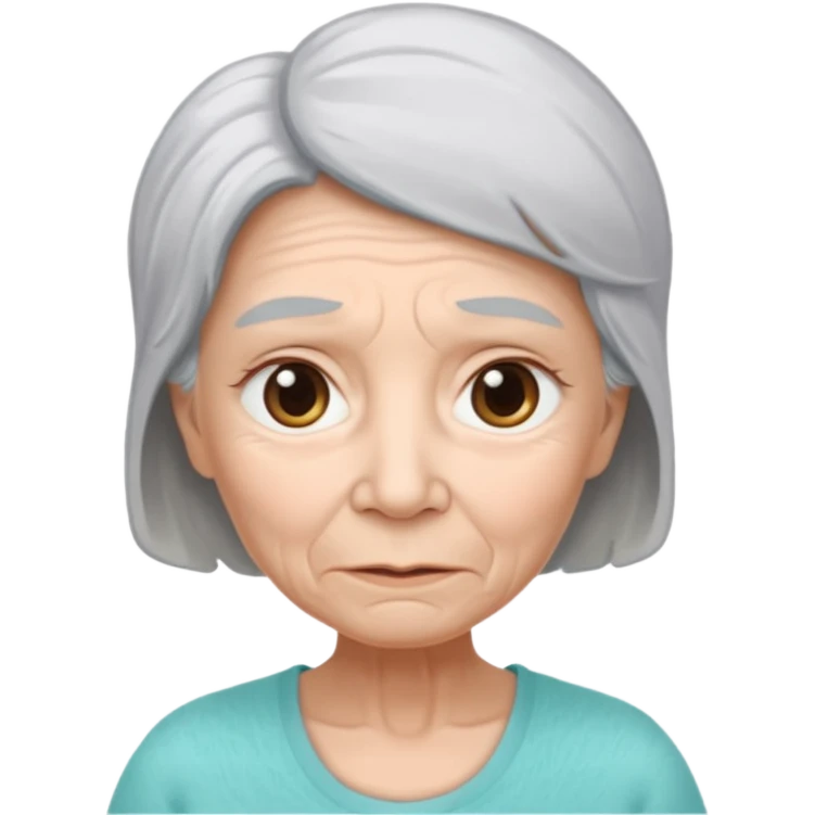 a Woman, wearing a pampers for adults, incontinence, mid 50 with light grey hair,  emoji