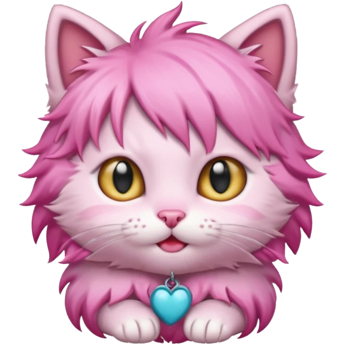 pink haired kitten emoji