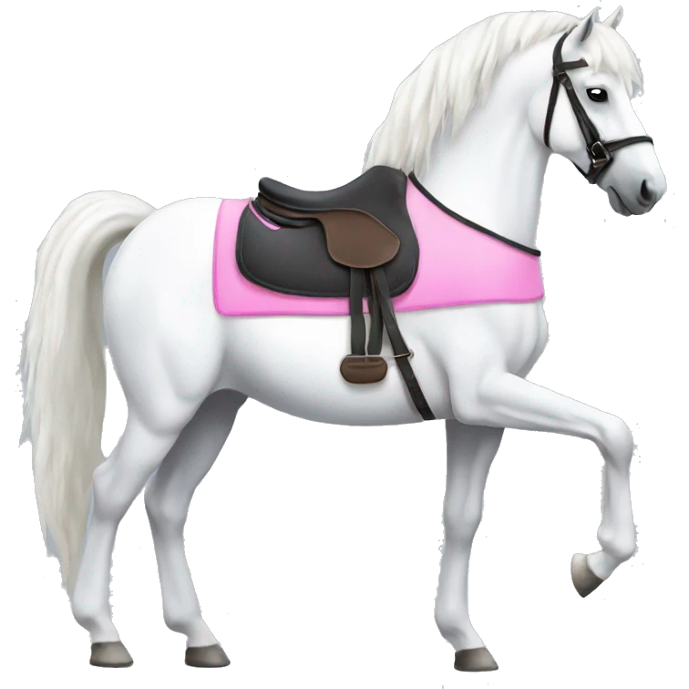 a white horse with pink saddle pad  emoji