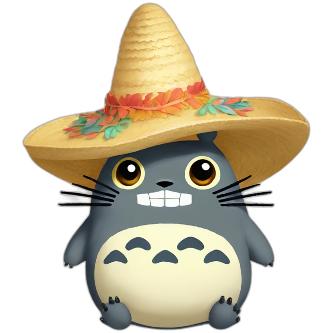 Totoro with sombrero emoji