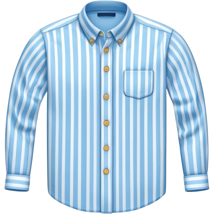 light blue and white vertically striped button down shirt, isolated emoji