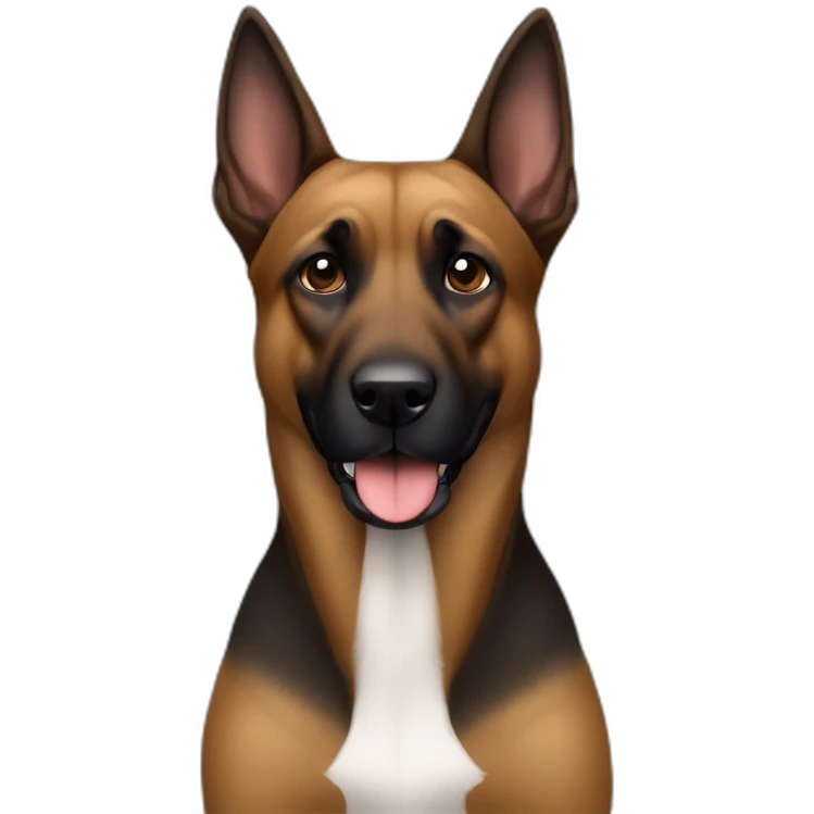 Perra mezcla de malinois y pastor aleman marrón oscuro emoji