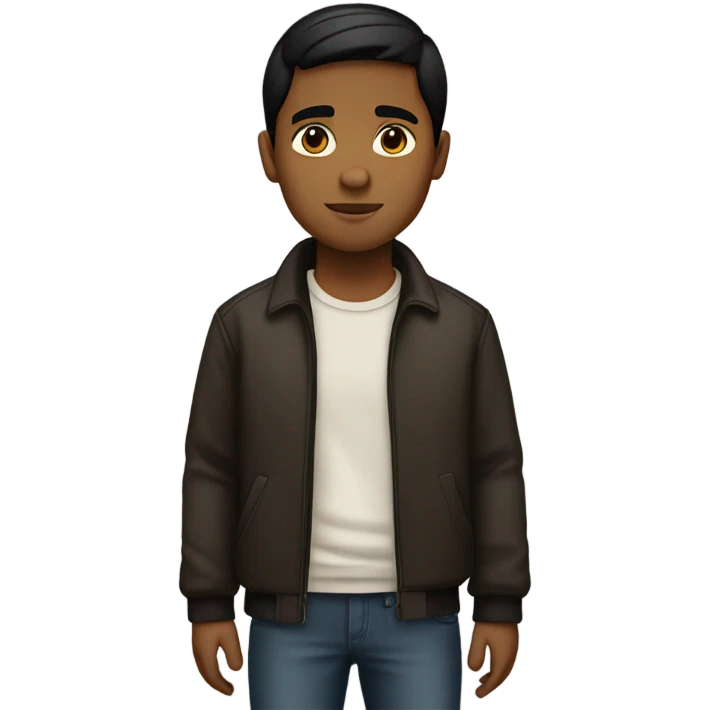 brown boy with black straight hair full body emoji