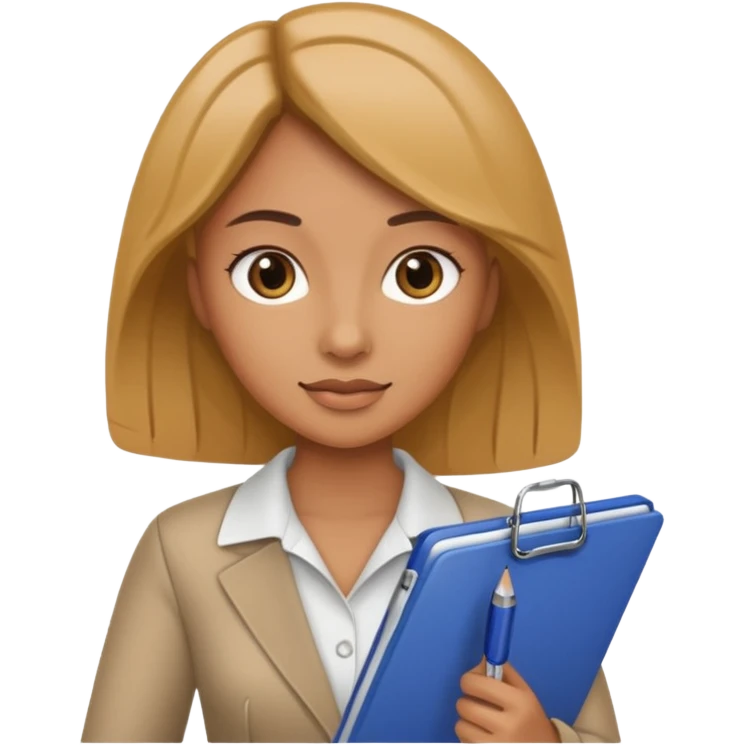 women with clipboard and pen emoji
