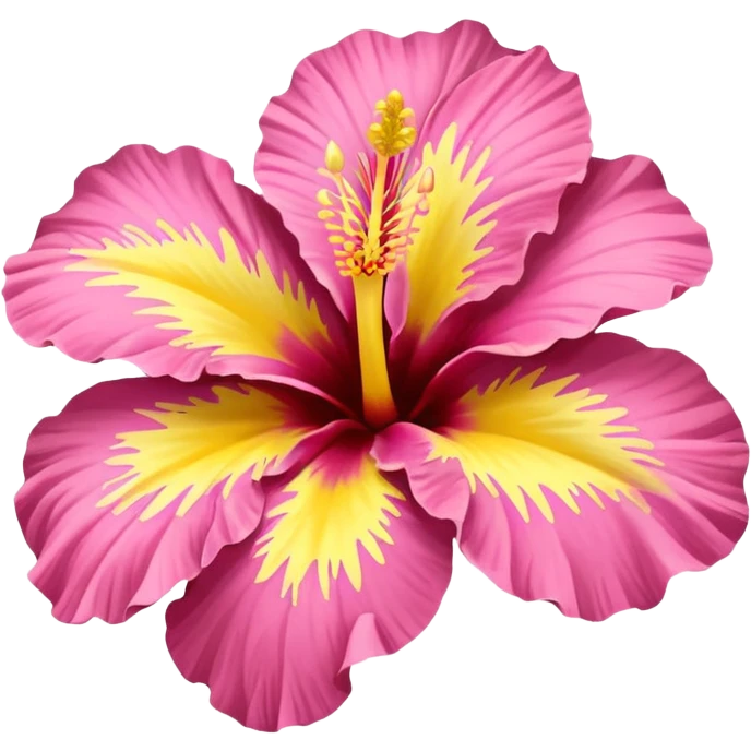 yellow and pink hibiscus flower emoji