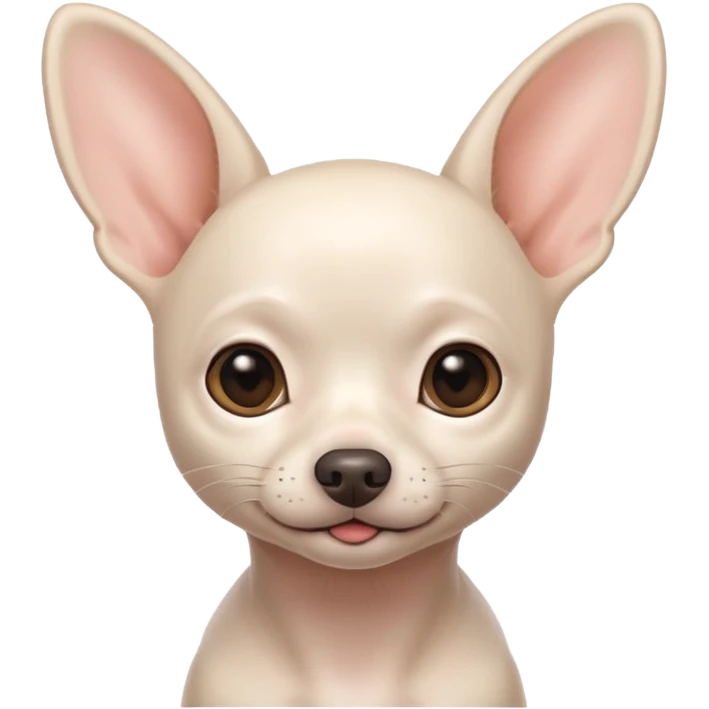 white chihuahua without hair emoji