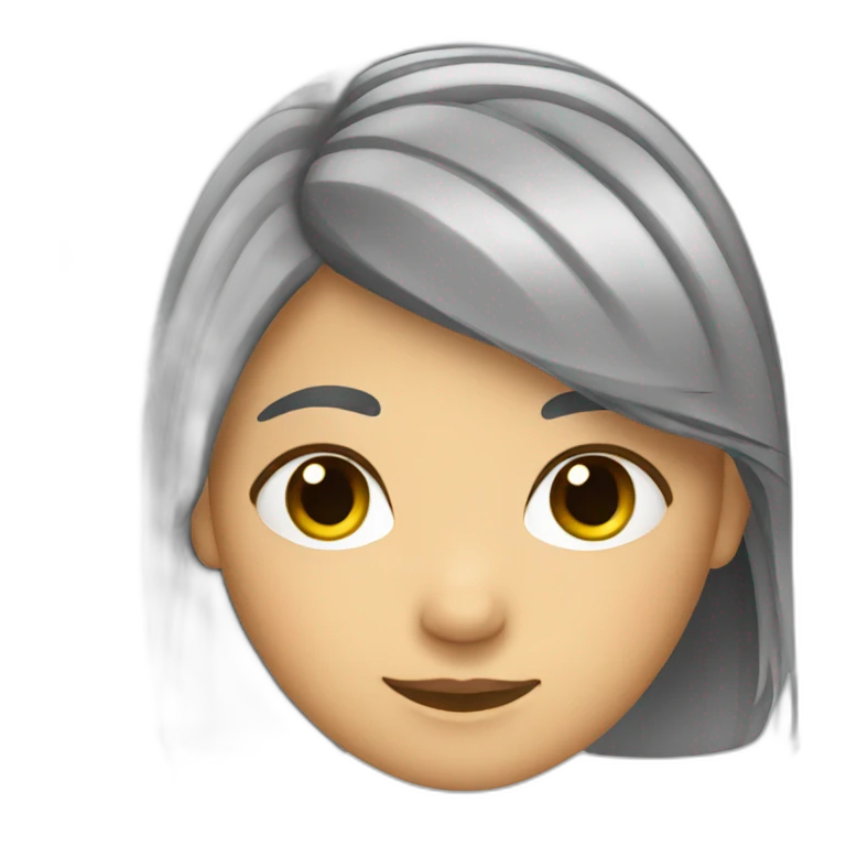 girl pulling her hair with grey roots emoji