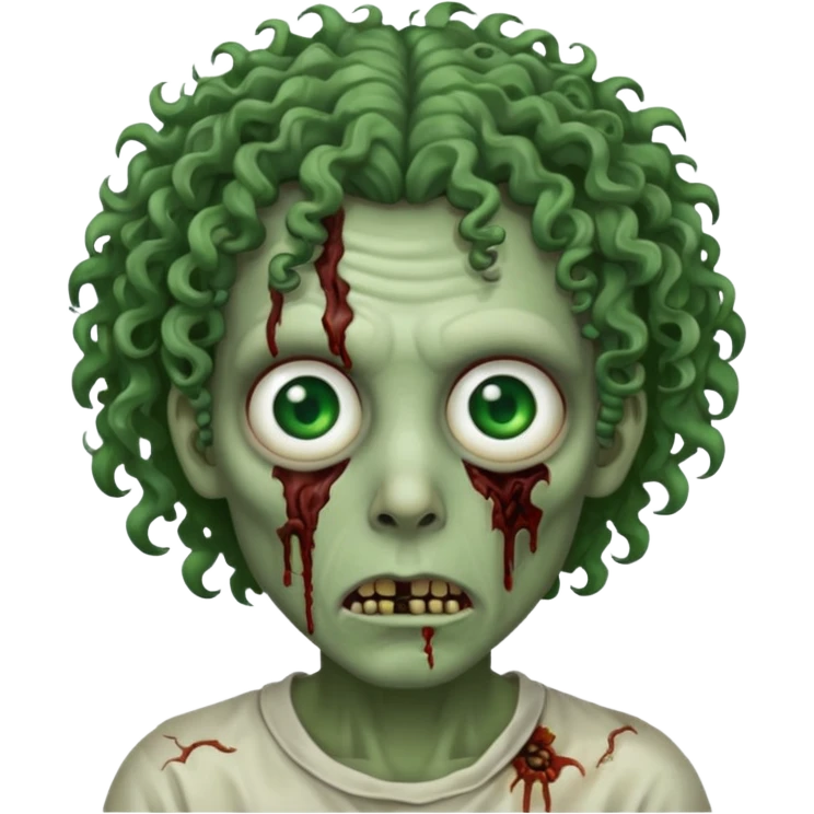 curly haired zombie emoji